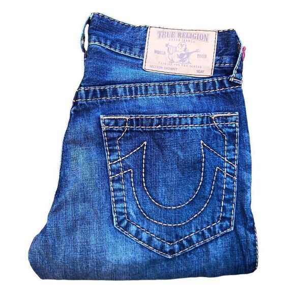 True Religion Jeans Size 31 SKINNY Blue - Picture 1 of 10